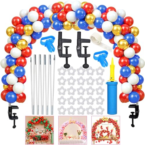 TEWWCEO Kit d'arche de ballon blanc, support d'arche de ballon, décoration de fête, anniversaire, mariage, remise de diplôme