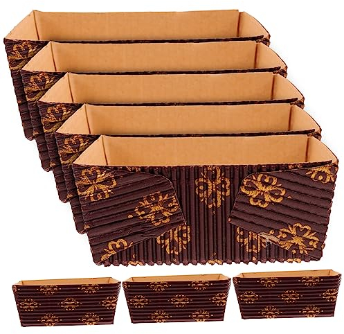 COLLBATH 25stücke Einweg Wellpappe Backformen Hitzebeständige Kastenform Für Brot Kuchen Chiffon Kuchen Papierliner Für Party Geburtstag Hochzeit