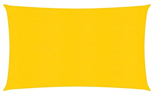 Sufrk Sunshade Sail 160 g/m² Yellow 3x6 m HDPE,Sun Shade Sail,Rectangle Sunscreen Awning Canopy,Waterproof Shade Sail,95% U V Block with Free Rope,for Outdoors,Garden,Patio,Yard,Party