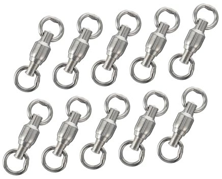 KICHOUSE 20St Achtstelliger Ringverbinder Angelwirbel Barrel Verbindungsstück für Angelgeräte Fishing Tackle anglerzubehör Angelstecker aus Edelstahl Drehgelenk zum Angeln Rostfreier Stahl