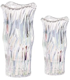 KNUFENG Florero De Cristal, Florero De Cristal Transparente Fashiona, Florero De Decoración Artística para Rosas, Lirios, Tulipanes, Orquídeas, Cuentas De Jade, Juego De 2(Color:BB1)