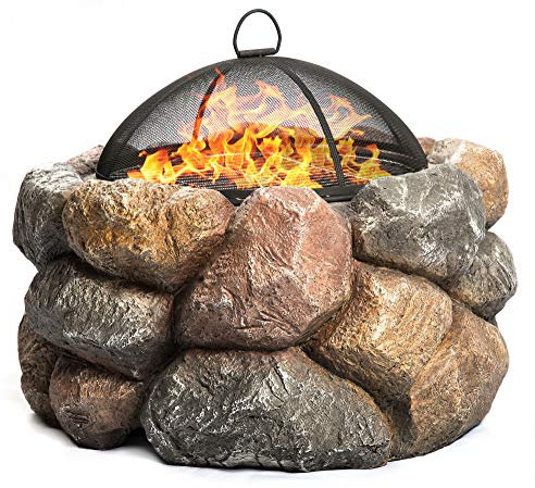 Centurion Supports SEYCHELLES Stone Effect Garden/Patio Fire Pit, Brazier, Heater and BBQ