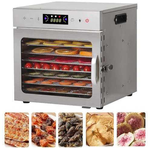 MáQuina Deshidratadora De Alimentos Multifuncional Para Carne Seca, Secado De Frutas Con 6/8/12/18 Bandejas ExtraíBles, Secadora De Alimentos Para Verduras, Carne, Comida Para Mascotas,8-Tray