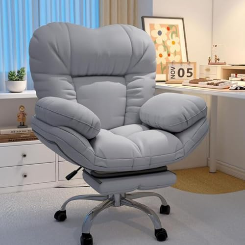JGJSQYY Sillón de Oficina Ejecutivo para Juegos con sofá Perezoso, sillón de Jefe ergonómico Giratorio elevable de Cuero PU, con reposapiés y Ruedas giratorias de 360°, fácil de ensamblar
