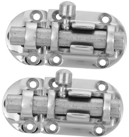 DIYEAH 2 Pezzi tappo loaker locker nave fermo della porta bullone della porta scorrevole serrature scorrevoli per barche catenaccio della serratura scorrevole Acciaio inossidabile Silver