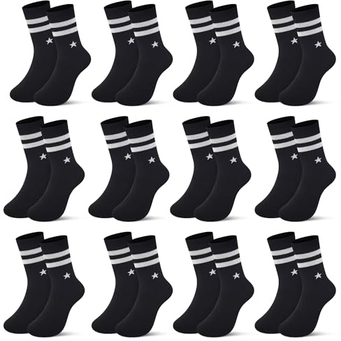 Libella 12 par barnstrumpor pojkar flickor sportstrumpor fotboll vinterstrumpor bomull färgglada bomull fashionabla makrona strumpor 2889VA, 12 par-2891, 31-34