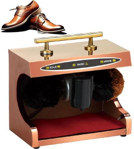 CRBUDY Cireuse à Chaussures Commerciale, Machine à Induction Automatique, cireuse à Chaussures électrique en Titane, pour Un Nettoyage Facile et Un Faible Bruit, B (D)