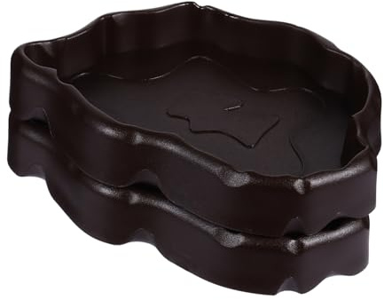 Toyvian Lot de 2 Gamelles pour Reptiles et Amphibiens, Distributeur d'eau et Nourriture en Plastique Solide, Petite Taille, Adapté aux Terrariums, pour Tortues, Dragons Barbus et Lézards