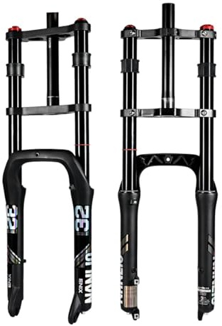 KANGXYSQ 20/26 Zoll Fat Tire Gabel BMX Luft Federgabel 4.0 Snow Beach Vordergabel Federweg 135 Mm Doppelte Schulter Mountainbike E-Bike Gabeln Gerade 1-1/8 Scheibenbremse QR 135 X 9 Mm(20)