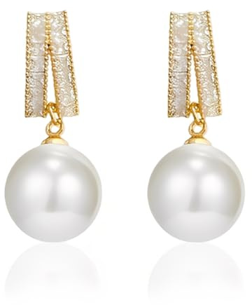 Perlen Ohrringe Silber 925 Stecker Damen Weiße Süßwasserperlen Ohrstecker Gold Silber Stecker Ohrringe mit Perle Wasserfest Hypoallergene Modeschmuck für Frauen Mädchen Braut Geschenk