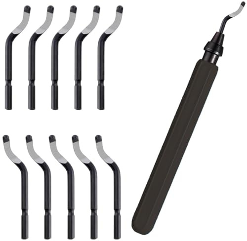 Hand Deburring Tool with 10 Replacement Blades Universal Deburring Tool for DIY Model Making 3D Printer Art Plastic