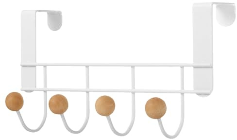 Générique Porte Manteau Sur La Porte, Avec 4 Crochets, 22x12cm Crochet De Suspension De Portes, Portes Manteau Pour Portess Salle De Bain, En Mental, Aucun Perçage Requis, Pour Chambre, Bureau