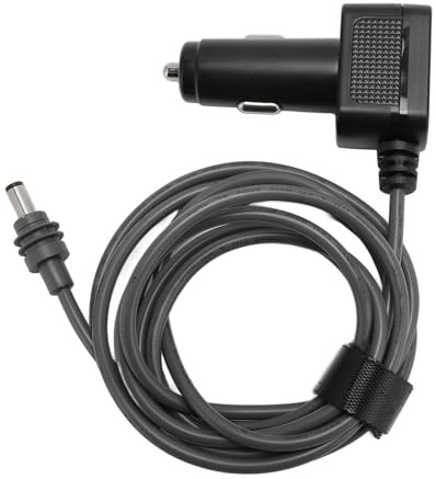 ASHATA Cable de Alimentación Satelital para Automóvil, Alto Consumo de Corriente, Carga Rápida para Teléfono y Tableta, Adaptador de 36 W de 6.5 Pies para Automóviles, Camiones, Barcos, Negro y Gris
