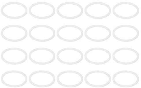 PATIKIL M21 PTFE Flat Washer, 50 Pcs 21mm ID 25mm OD 1.25mm Thick O-Ring Sealing Gasket Spacer for Fasten Screws Flanges Faucet Pipe Valves, White