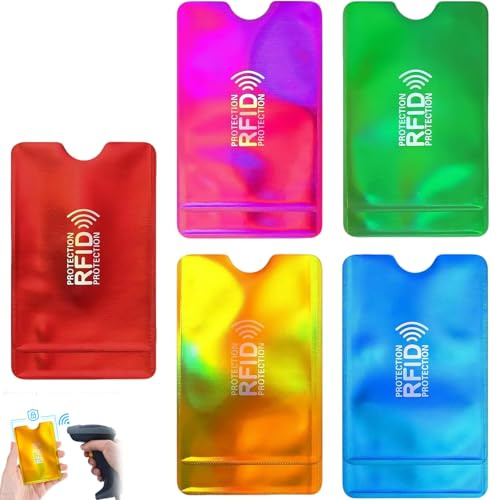 RhiVrillion Lot de 10 Protège-Cartes RFID - Étui Carte Bancaire Anti-Fraude pour Cartes de Crédit, Carte d'Identité