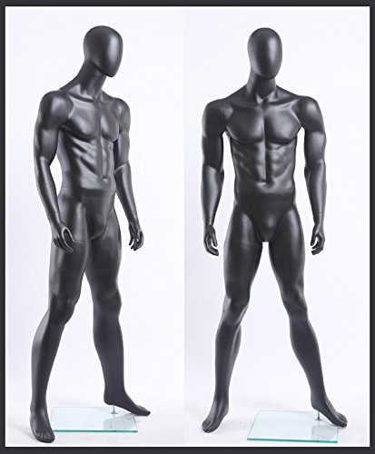 Euroton NEU MA-120-8 abstrakte schwarz lackierte männliche Schaufensterpuppe in Matt Male Mannequin