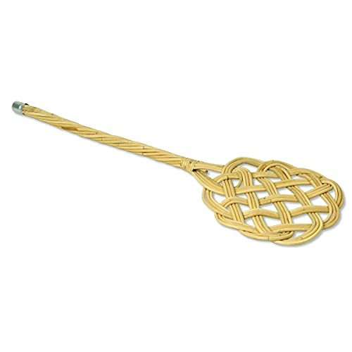 Adam Schmidt | Teppichklopfer in Sonnenform | 3-fädiges Natur Rattan | länglich hell | 75x26 cm | flexibel und robust