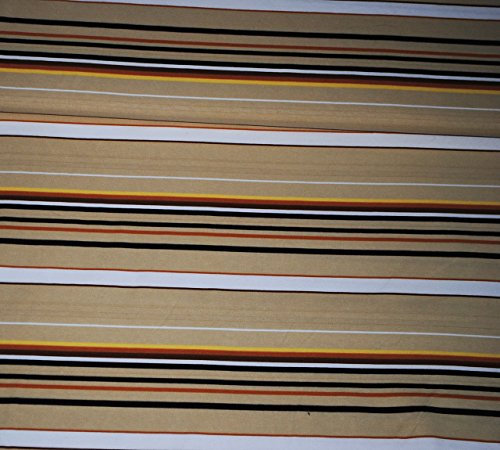 alles-meine.de GmbH 0,5 m * 1,5 m - Stoff - Jersey/Baumwolljersey - Streifen - braun - gelb - Creme - z.B. für Shirts u.v.m. Stoffe Meterware - Kleiderstoff/Dekostoff - gemus..