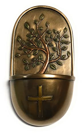 Roman Inc. 6H Holy Water Font Tree of Life Bronze Wall Font