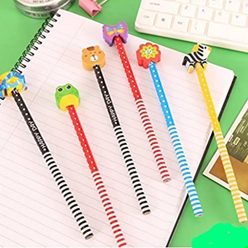 CHSYOO 30 x Härtegrad HB Bleistifte mit Radiergummi Set, Mitgebsel Geschenk für Geburtstag Party Kinderparty Schule Belohnungen Garten Party(Farben sind zufällig)