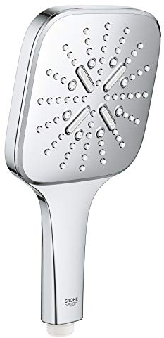 Grohe Rainshower 130 SmartActive Cube 26550000 Soffione Doccia a 3 Getti, No Ecojoy, No Supporto, Cromo Squadrato, 130 mm, 1 Pezzo