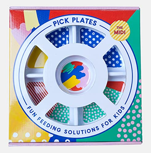 PICK PLATES Children's Divided Plate for Fussy Eaters. 5 Compartment Plate - Midi Size