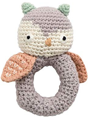 Sebra - Häkel-Rassel - Blinky die Eule - Raindrop Grey