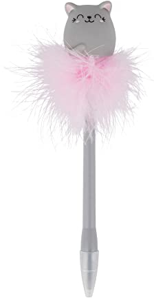 Legami - Kugelschreiber mit leuchtendem Katze, Writing is Magic, blaue Tinte, LED-Schreibstift für Kinder und Erwachsene, 0,7 mm Spitze, Kitty-Thema