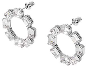 Swarovski Millenia Ohrringe, Kreis, Weiss, Rhodiniert