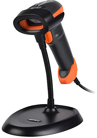 LENVII C300 verdrahteter 2D Barcode Scanner mit Ständer, Barcode Reader Unterstützung Lesen 1D QR Code Scanner für Shop Library Express Unternehmen Einzelhandelsgeschäft Lager