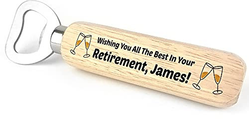 Red Ocean Personalised Retirement Gifts Wooden Bottle Opener Gift for Friend Dad Uncle Brother