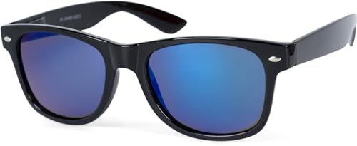 styleBREAKER Unisex Nerd Sonnenbrille Polarisiert | Kunststoff Vollrand Gestell, Blendfreie Polycarbonat Flachgläser, UV 400 (Kat. 3), 146 mm Rahmenbreite, inkl. Etui & Tuch.