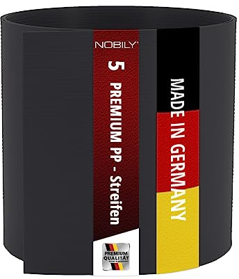 PREMIUM Zaunsichtschutz Hart PVC, Sichtschutzstreifen Anthrazitgrau, 5 Streifen 2,535 m/Höhe 190 mm, Zaun Sichtschutzstreifen Fachhandelsware für Doppelstabmattenzaun