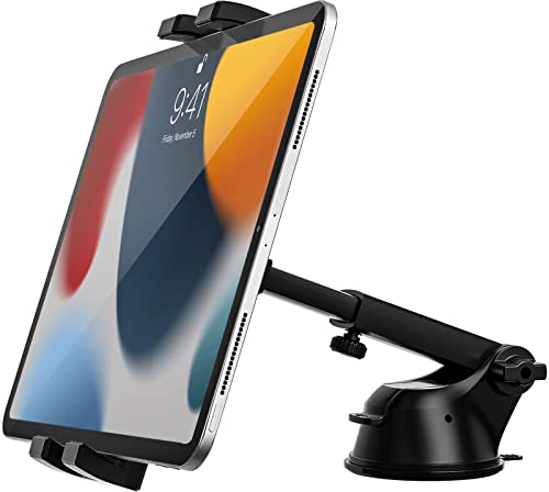 Armaturenbrett Tablethalterungen Auto Vorne, woleyi KFZ/LKW Tablet Halterung Saugnapf Stark, Windschutzscheibe Autohalterung für iPad Pro/Air/Mini/Galaxy Tabs/Lenovo/Handys 4-12.9
