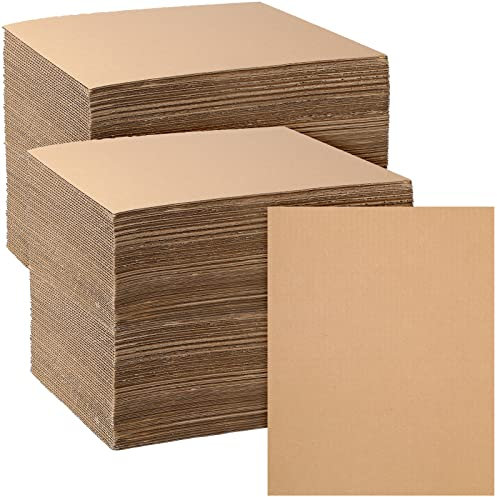 50 Pack Corrugated Cardboard Sheets Flat Hard Cardboard Inserts Back to School Classroom Supplies Flat Squares Separators for Shipping, Mailing, Packing, Art Projects, DIY Crafts(14 x 11 Inch,Brown)
