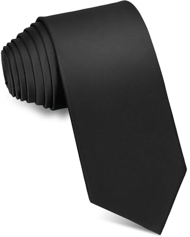 JUNMEISI Men's Ties Solid Pure Color 3.15 (8CM) Necktie Black Ties For Men