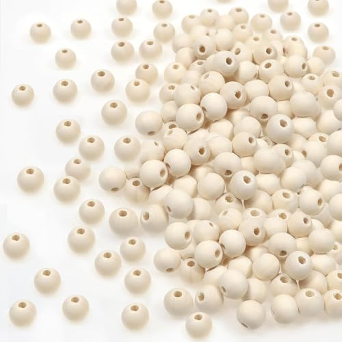 TOAOB 1000 Pezzi Perline di Legno 6mm Naturale con Foro Rotonde Palline Legna Rotonde per Braccialetti Collane Lavoretti Fai da Te Decorazioni Artigianali