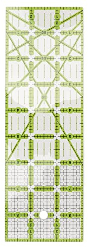 Quilten Lineal, 9x3 Zoll Acryl Lineal, Lineal zum Nähen, Großes Rechteck Zoll Skala Grüne Führungslinien Acryl Klar Nähen Lineale für Nähen Projekt Haushalt Nähen Lineal