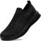 STQ Trainers Womens Slip on Wakling Shoes Breathable Comfortable Nurse Works Shoes Causal Sneakers All Black 6 UK