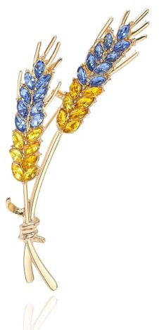 Ukraine Flag Brooch Creative High Beauty Wheat Ear Breast Needle Simple Costume Coat Fashion Breast Flower Pin Accessories