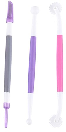 3Pcs Stainless Steel Cake Carving Tool Useful Fondant Cake Decorating Tools High Temperature Resistant Icing Modelling Tool for Cake Modelling Flower Patterns Pastry