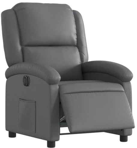 vidaXL Relaxsessel Elektrisch Grau Kunstleder