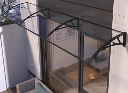 Haustür Vordach Platte Aus Polycarbonat mit Kunststoff Stahlhalterung Haustür 2,5 Mm Dick Transparent üBerdachung Haustür für Haustür Vordach üBerdachung Türüberdachung Balkon Regenschutz (Size : 150