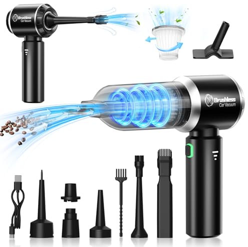 Handstaubsauger,Tragbar Leicht Auto Staubsauger Stark,18000Pa 4 in 1 Akku Handstaubsauger Kabellos,3-Gang Autostaubsauger mit Waschbar HEPA-Filter,Multifunktionale Mini Staubsauger für Auto/Büro/Haus