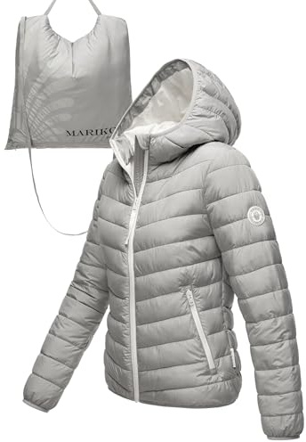 MARIKOO Chaqueta de entretiempo ligera para mujer, chaqueta corta acolchada con bolsa de transporte cosida en el interior para un fácil almacenamiento y práctico colgar la chaqueta, pack Mich One