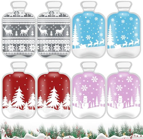Handwärmer Taschenwärmer Set, 8 Stück Handwärmer, Taschenwärmer, Taschenwärmer Kinder,Taschenwärmer Wiederverwendbar mit Winter Weihnachtlichem Thema Motiven,Handwärmer Geschenk für Kinder Frauen Mann