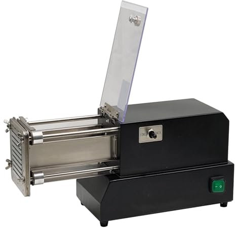 Tagliapatate elettrico,tagliapatate elettrico in acciaio inossidabile con lama da 8mm,10mm,12mm,affettapatate professionale per uso commerciale e domestico,uso per patate,carote,mele,Black