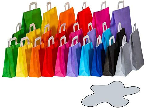 VEPATIM 250 Papiertragetaschen Papiertaschen Flachhenkel 18x8x22cm grau 70gr.