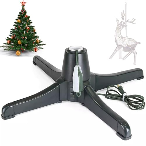 Supporto per Albero di Natale, Supporto per Albero di Natale Girevole a 360° con Lanterna a Forma di Cervo, per Alberi Fino a 7,5 Piedi e 80 libbre, Base per Albero di Natale Rimovibile