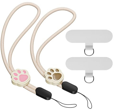 SURDOCA Cordon de téléphone réglable, sangle de poignet d'appareil photo, dragonne en nylon, dragonne de téléphone, sangle de téléphone anti-vol, lanière pour écouteurs, clé USB, badge